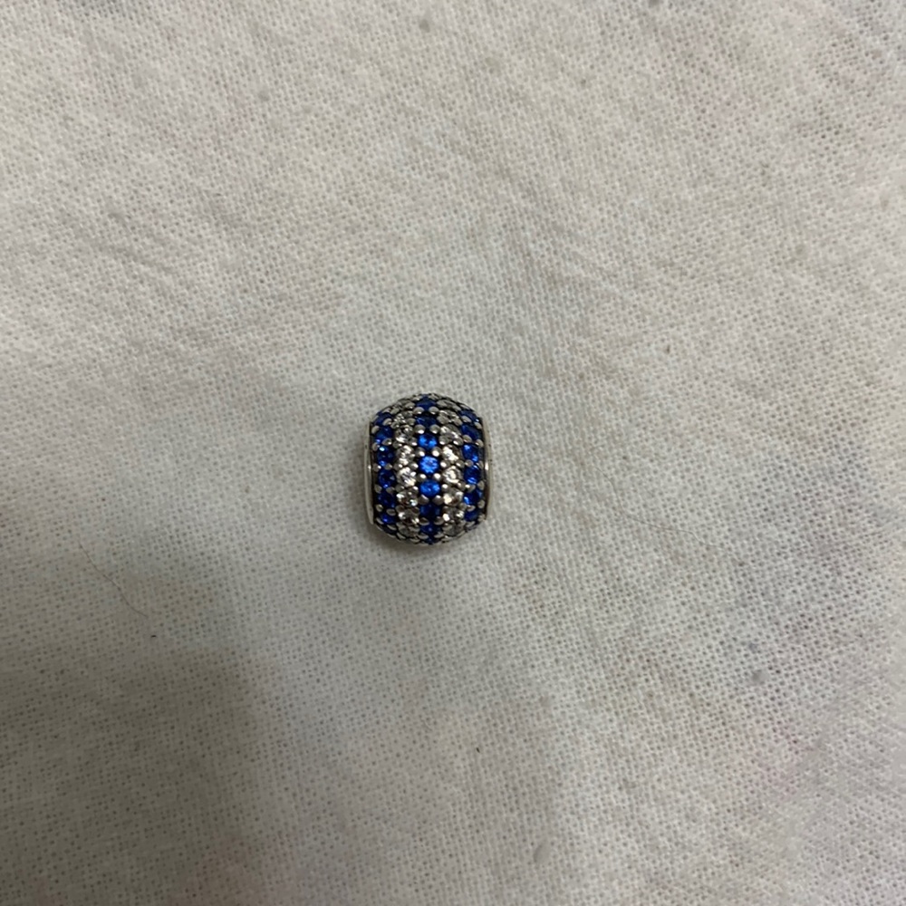 Blue stones and crystal pandora bracelet charm